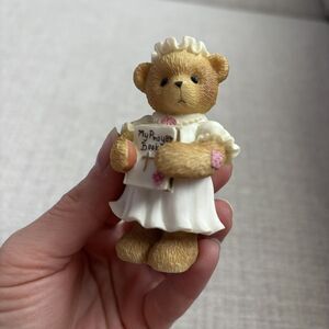 Miniature Cherished Teddies COMMUNION Girl with Bible Religious Bear Figurine